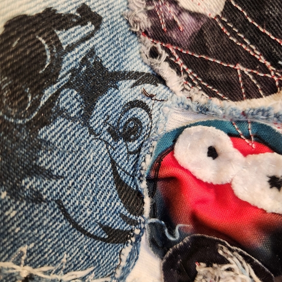 ARTIST UPCYCLED PATCHWORK STREETWEAR QUIXOTICA DENIM JEANS ONE-OF-A-KIND 32/33 - Picture 16 of 16